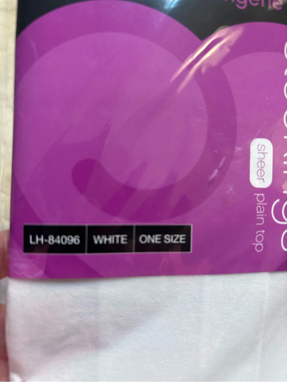 🇺🇸 NEW Lovehoney Stockings - One Size White Sheer Thigh-High Plain Top Nylon